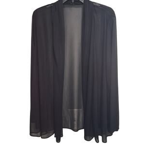 MSK Cover-up Mesh Cardigan One Size Sheer Black Fairy Goth (See Measurements)